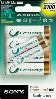 2100mAh аккумулятор AA + 800mAh аккумулятор AAA SONY Cycle Ni-Mh 4+2/card