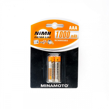 1000mAh аккумулятор AAA MINAMOTO Ni-Mh 2/Card
