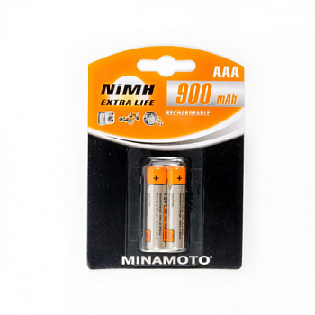900mAh аккумулятор AAA MINAMOTO Ni-Mh 2/Card