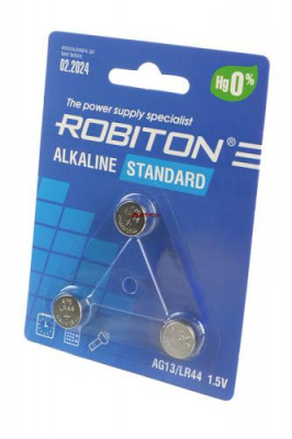 ROBITON STANDARD R-AG13-0-BL3 (0% Hg) AG13 LR44 357 A76 МЦ-1154 BL3