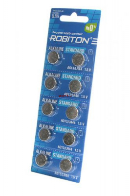 ROBITON STANDARD R-AG13-0-BL10 (0% Hg) AG13 LR44 357 A76 МЦ-1154 BL10