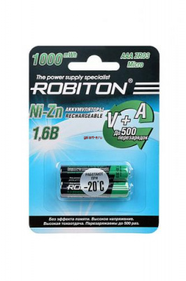ROBITON 1000NZAAA-2 Ni-Zn AAA 1000мВтч,  550мАч BL2
