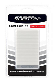ROBITON POWER BANK Li7.8-W 7800мАч белый BL1