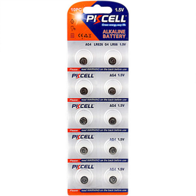 PKCELL AG4-10B тип – LR66(AG4) 10 шт в блистере, элемент питания алкалиновый