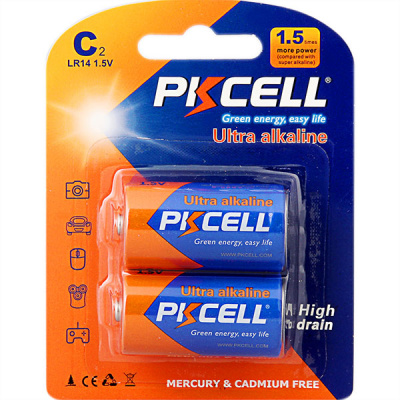 PKCELL LR14-2B тип – C(LR14) 2 шт в блистере, элемент питания алкалиновый