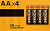 Батарейка LR6 xtralife, элемент питания, типоразмер AA, напряжение 1,5 В, алкалиновый, 4 шт. в плёнке