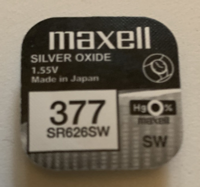 Элемент питания MAXELL SR626SW 377 (RUS), в упаковке 10 штук