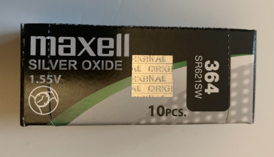 Элемент питания MAXELL SR621SW 364 (RUS), в упаковке 10 штук
