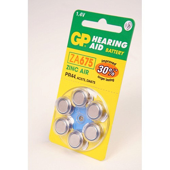 Элемент питания GP Hearing Aid ZA675-D6 ZA675 BL6