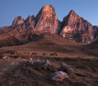 Пейзаж горной Ингушетии.