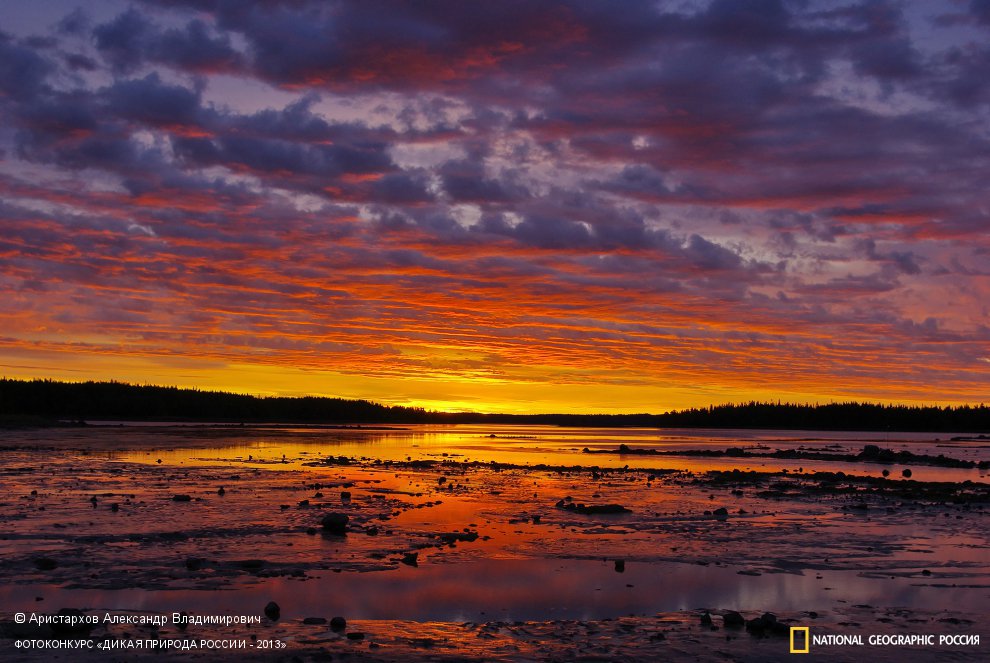 Беломорская литораль в отлив в глухую полночь