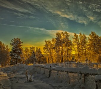 Морозный вечер в Деревянке
