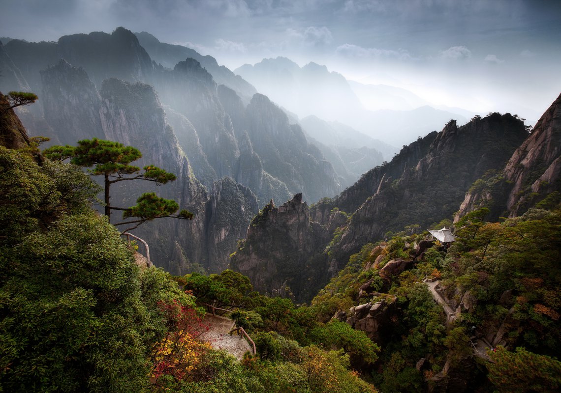 Красивый китайский пейзаж фото простор