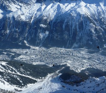 Вид на Шамони с вершины Бревент