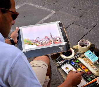 Уличный художник во Флоренции