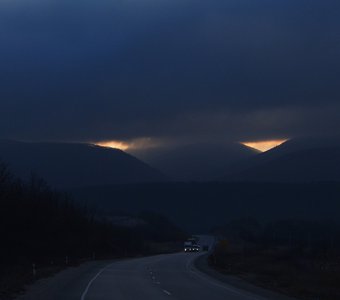 По дороге в село Радостное.