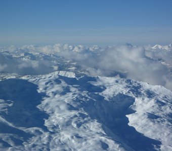 Французские Альпы. Вид с вершины Бревент.