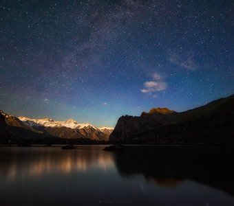 Ночь на Алаудинском озере, Таджикистан