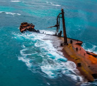 Затонувший танкер у берегов Доминиканы