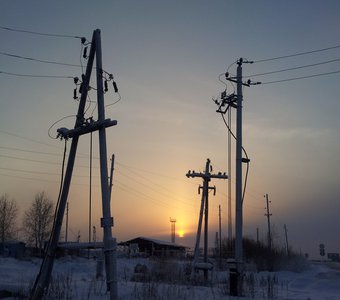 Свет в лучах заката.