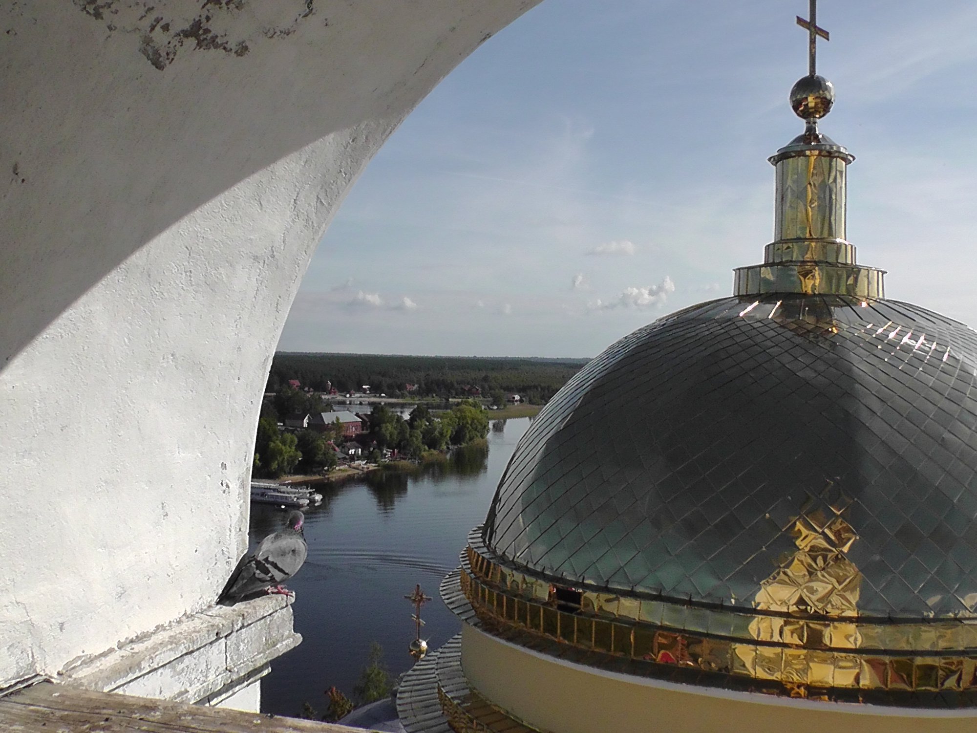 Вид с верху колокольни на Ниловской пустани.