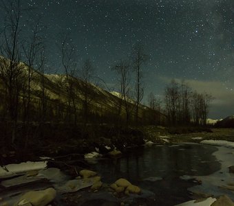 Полярная ночь в горах Оймякона