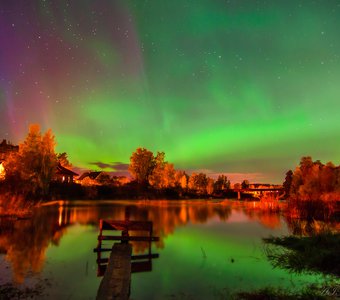 Aurora in Leningrad region, Russia