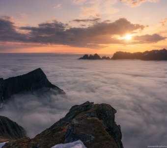 Норвегия. Остров Senja. Туманное море