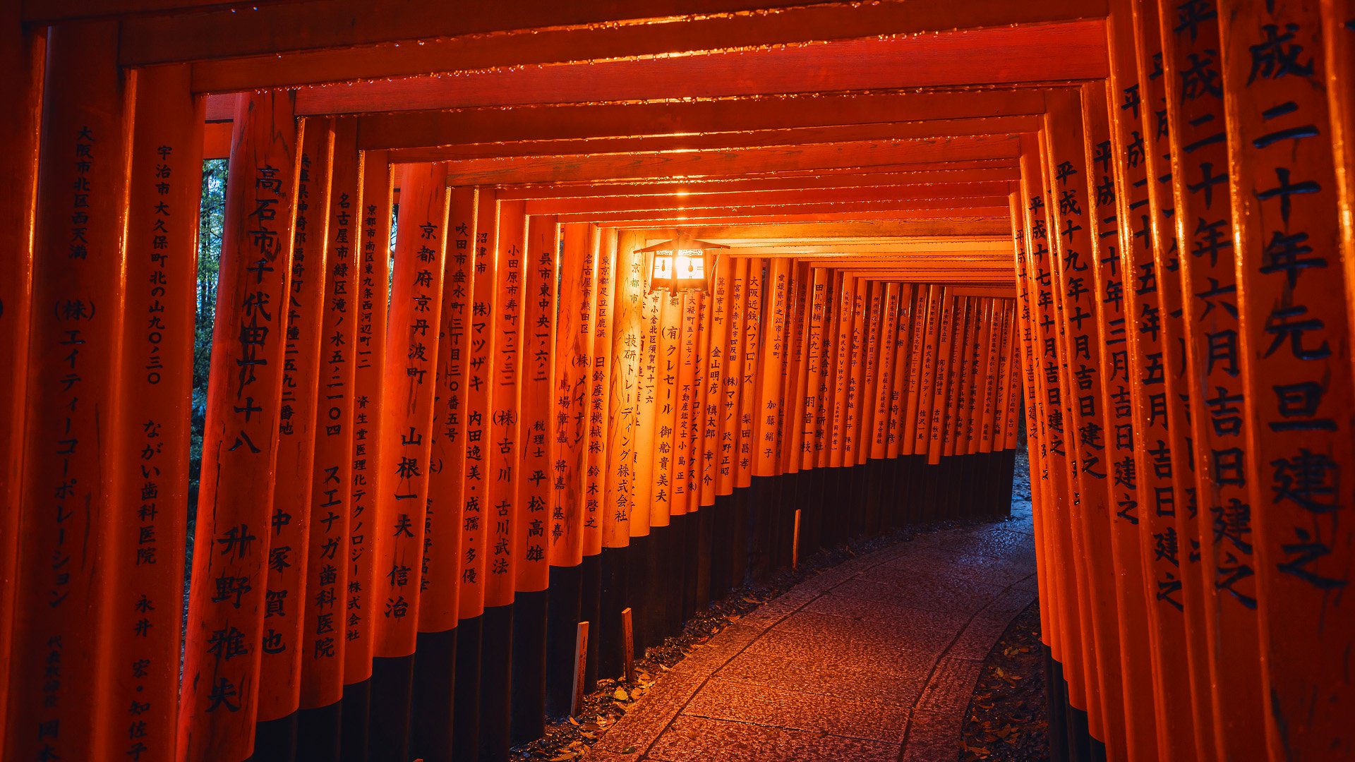 Цвет оранжевый. Храм тысячи ворот, Киото, Япония