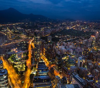Сантьяго де Чили, ночная панорама города