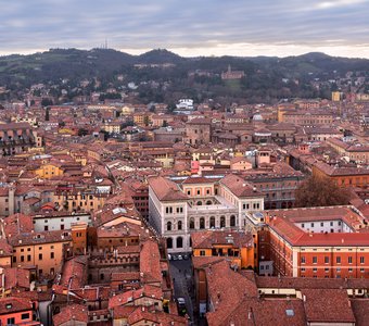 Aerial View of Bologna from Asinelli Tower