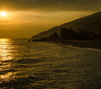 sunset over seaside of Abkhazia