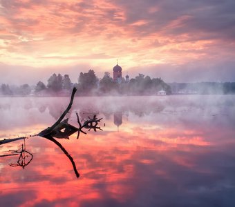 утро на озере Вяцком