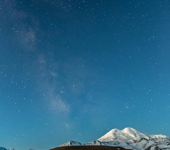 Млечный путь над предрассветным Эльбрусом