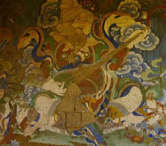 Гуру Ринпоче. Фреска. Монастырь Дубди