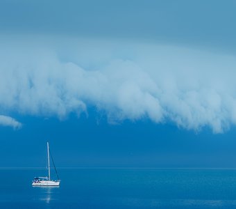 Lonely boat, Romania, Constanta