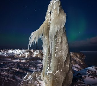 Замёрзший фотограф в ожидании северного сияния на Ладожском озере