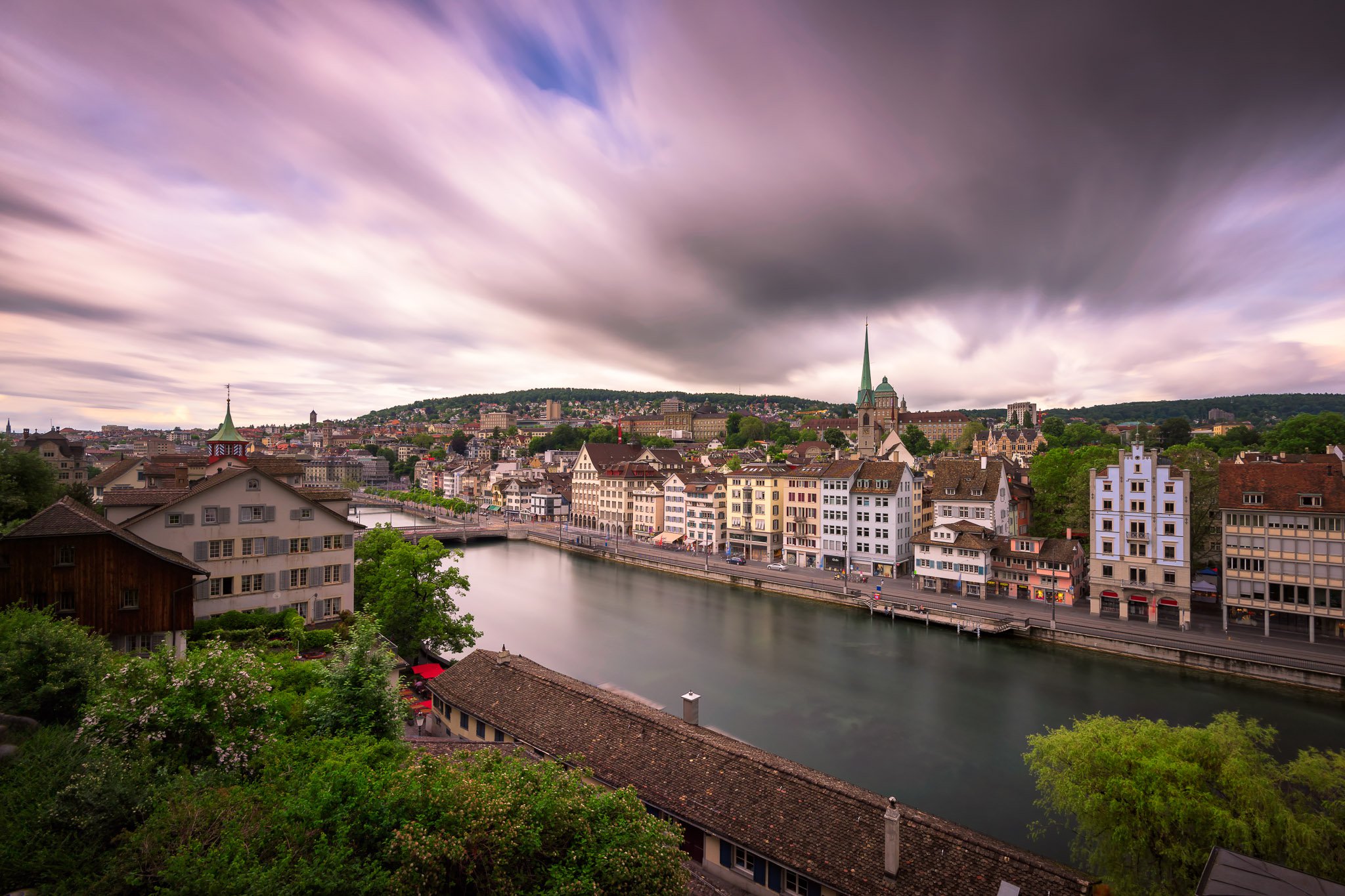 View of Zurich from Lindenhof Hill