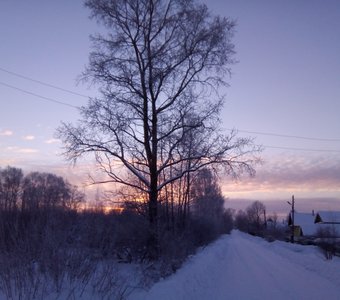 Закат зимой