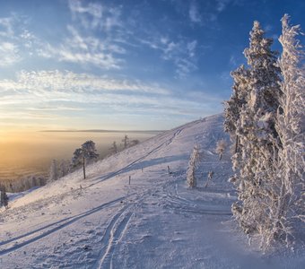 sunset in the mountains