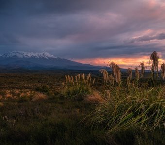 №152. Закат с видом на Руапеху. Северный остров. Новая Зеландия.