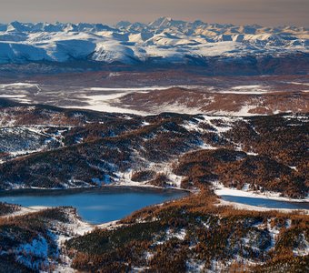 Замерзающие озёра Улаганского плато