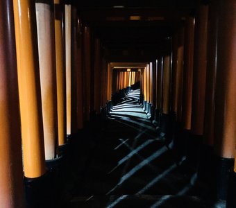 Храм Фусими Инари (Киото) ночью