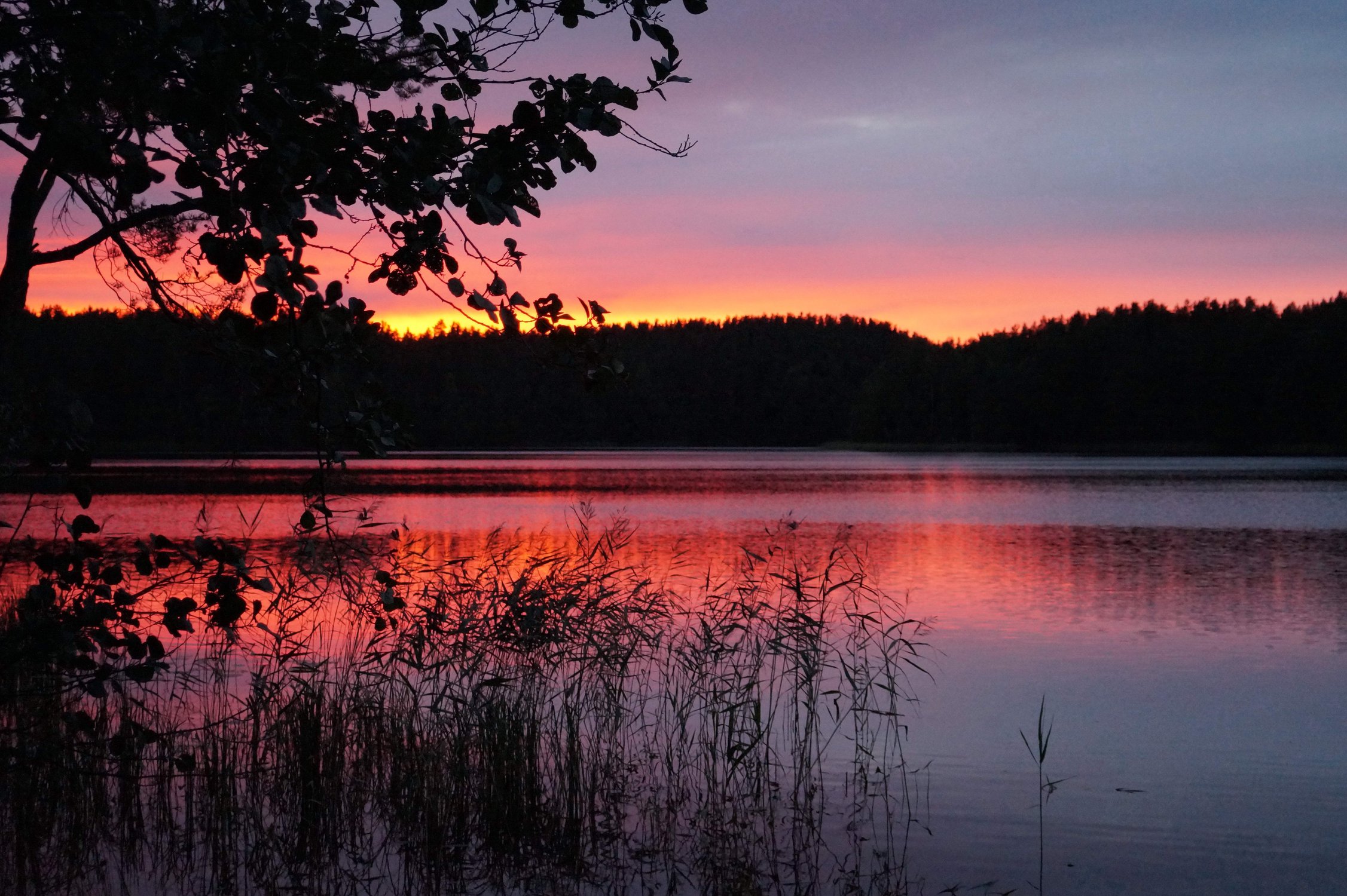 Закат на озере