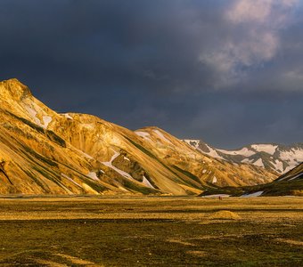 Закат. Ландманналаугар. Исландия.