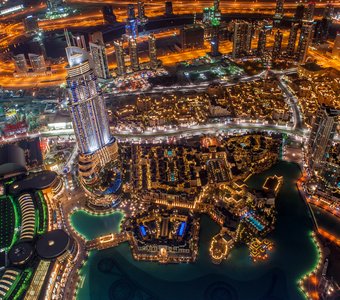 Дубай, вид из Бурдж Халифы, ОАЭ