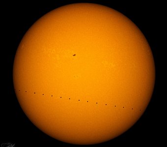 Транзит Меркурия по диску Солнца 9 мая 2016 года