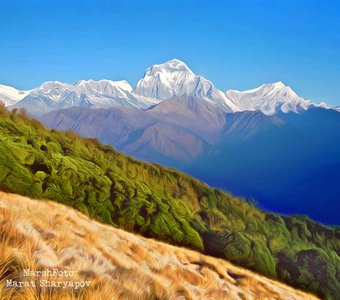 Imaginary Himalayas. Mt. Dhaulagiri