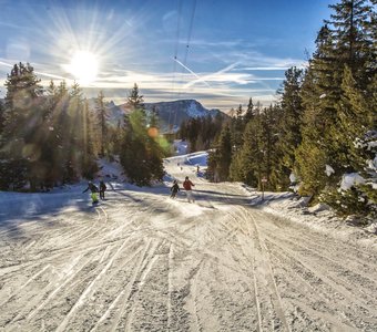 winter evening in the Dolomites