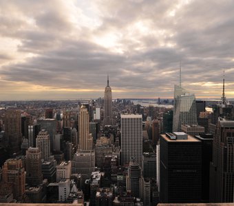 Вид на финансовый центр Нью-Йорка с высоты птичьего полета